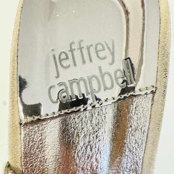 Jeffrey Campbell Shoes Womens 8.5 Beige Suede Slingback Perforated Kitten Heels - Picture 11 of 13